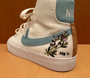 Nike Blazer Mid 77 Indigo Canvas High Tops Size 5.5 - Picture 1 of 12