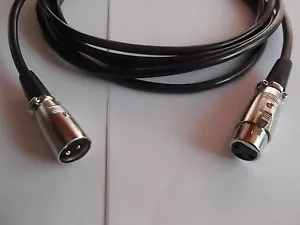 DMX Cavo di Collegamento XLR Female > Maschio 3 Pin 1,0 Metri Contatto Dorato - Foto 1 di 3