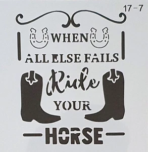 Schablone für Wände-Airbrush-Vintage-Shabby Chic-Ride your horse-Pferd #3191 - Bild 1 von 1