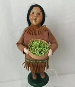 Byers Choice Thanksgiving Native American Indian Girl Basket of Greens 2013 - Picture 1 of 17