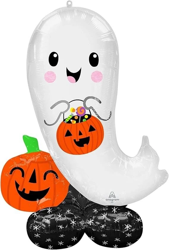Globo Mylar Airloonz 53" Jumbo Halloween Fantasma y Calabaza Lámina Foto 1 de 1