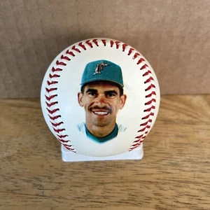 Benito Santiago Vintage Florida Marlins 1993 Photo Team Logo Baseball Ball - Picture 1 of 4