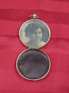 Antique Victorian 1860s Tin Type Lockett Glass Insert Memorium Rare - Picture 1 of 6