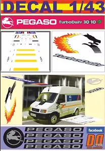 DECAL 1/43 PEGASO IVECO TURBO DAILY 30- 10 1992 (12) - Foto 1 di 1