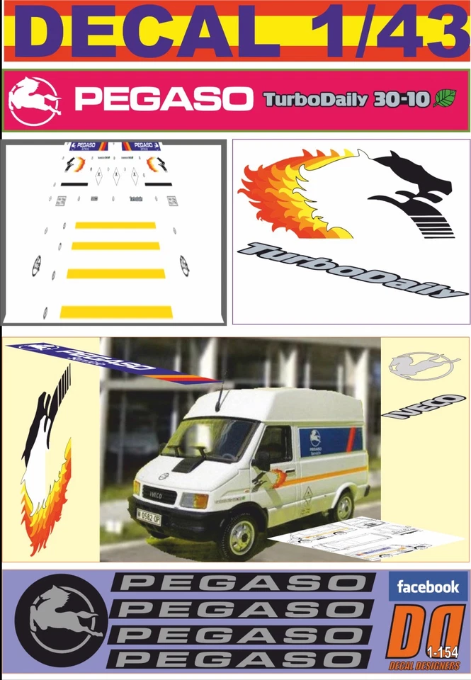 CALCOMANÍA 1/43 PEGASO IVECO TURBO DAILY 30-10 1992 (12) Foto 1 de 1