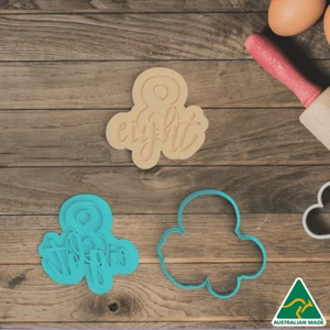 Number 8 Cookie Cutter and Fondant Embosser - Picture 1 of 3