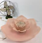 Vintage MCM Pink Lotus Fountain Lighted Flower Water Feature Table Lamp VASE