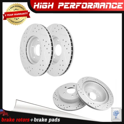 Rotores de freio a disco dianteiro e traseiro Nissan Rogue 2008 2009 2010 2011 2012 2013 - Imagem 1 de 4