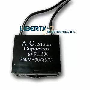 NUOVO CONDENSATORE MOTORE A.C. 6 uF ± 5% 250 VAC - Foto 1 di 1
