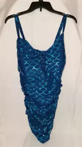 NWT Torrid Slim Fix Wireless Lattice Front Mermaid Scales One Piece Swimsuit 5X - Picture 1 of 7