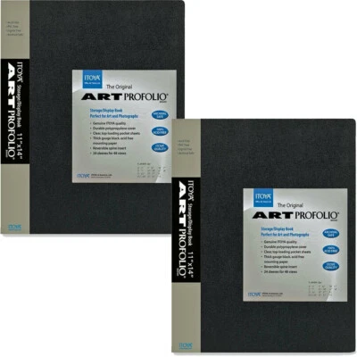 Paquete de 2 álbumes de libros de almacenamiento/exhibición de fotos Itoya Art Profolio 11x14, IA-12-11 Foto 1 de 2