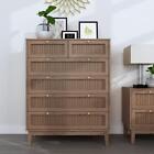 Bedside Table Chest Of 6-Drawers Cabinet Storage Bordeaux Bedroom Furniture
