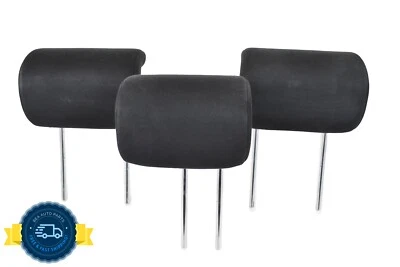 2009-2011 Honda Fit Rear Seat 2nd Row Black Cloth Headrest Set of 3 OEM - Image 1 of 4