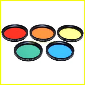 40.5mm Kit 5 Colored Filters Blackdove-Cameras Red Orange Yellow Green Blue - Picture 1 of 1