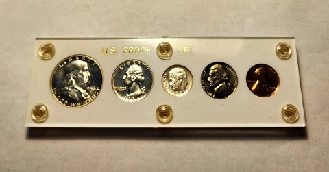 1956 U.S. MINT PROOF SET . GEM PROOF 90% SILVER COINS Cover