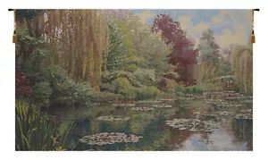 Monet linke Platte ohne Rand belgischer Wandteppich Wandkunst hängend (neu) 23x39 Zoll - Bild 1 von 5