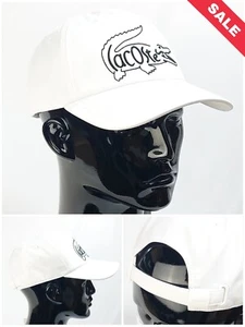 LACOSTE WHITE SPORTS CAP BLACK CROCODILE ON FRONT UNISEX LOGO SIZE M RRP £55 - Picture 1 of 10