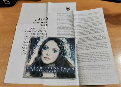 SARAH BRIGHTMAN Scarborough Fair GERMANY PROMO CD SINGLE + SPANISH PRESS INSERT - Image 1 of 3