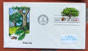 AMERICAN TREESWHITE OAK 1978 SCARCE INTEGRITY CACHET FDC - Picture 1 of 1