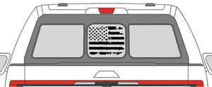 Ford f150 f250 f350 Back Window Distressed American Flag Decal 2015-2024 - Picture 1 of 16
