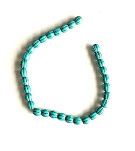 Schnur 14 mm Howlith Perlen in Kürbisform für Schmuckherstellung CH010 - Bild 1 von 1