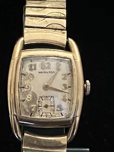 VINTAGE HAMILTON MENS WRISTWATCH, 10KT GOLD FILLED, SECONDS SUBDIAL, NOT WORKING - Picture 1 of 17