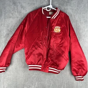 Kansas City Chiefs Red Satin Varsity Jacket Men’s Size L Anniversary 25 Years - Picture 1 of 10