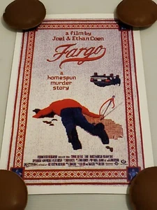 Coen Brothers Fargo Poster 17" X 11" "A Homespun Murder Story" Needlepoint Print - Picture 1 of 12