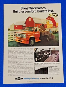 1973 CHEVROLET C50 WORK TRUCK ORIGINAL COLOR PRINT AD GM CHEVY (LOT ORANGE) - Picture 1 of 1