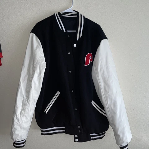 MLB Philadelphia Phillies  Reversible Fleece Jacket PVC Sleeves Vintage Logos Cover