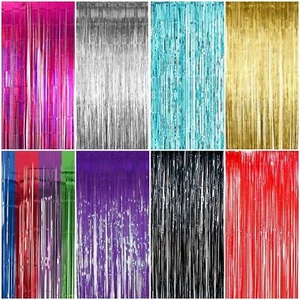 2M Foil Tinsel Shimmer Curtains Bedroom Wall Art Backdrop Party Decoration - Picture 1 of 49