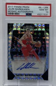 Lauri Markkanen Rookie Auto PSA 10 - 2017 Prizm Mosaic /99 -Bulls, Jazz, Arizona - Picture 1 of 8