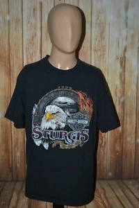 Harley Davidson Men 2008 Sturgis Black Hills 68th Rally Short Sleeve Shirt Sz L - Picture 1 of 10