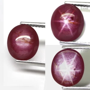 3.52Ct. Natural Star 6 Ray Ruby Pinkish Red Oval Cabochon Heated Mozambique - Picture 1 of 7
