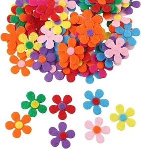 120Pcs Felt Flowers Fabric Flower Embellishments for Knitting Handmade Craft Diy - Picture 1 of 7