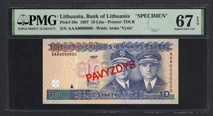 Lithuania 10 Litu 1997 P59s "Specimen" Uncirculated Graded 67 - Picture 1 of 2