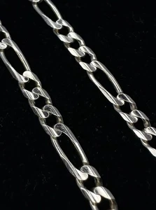 Classic 14K Solid Yellow Gold Mens Italian Figaro Bracelet 8.5"in 9.8g Hefty! - Picture 1 of 9