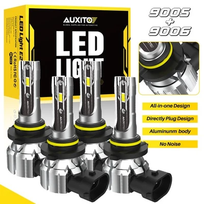 9005 AUXITO 9006 LED Combo Headlight Low High Beam Bulb Kit 6500K Super White - Image 1 of 4