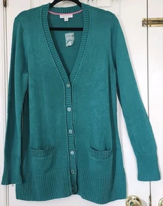 Maglione cardigan Isaac Mizrahi Live donna verde acqua manica lunga con bottoni taglia L - Foto 1 di 5