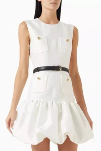 NEU! AUTHENTISCHES $ 600 SELF-PORTRAIT cremefarbenes Taft-Minikleid, US 6 (UK 10) - Bild 1 von 11