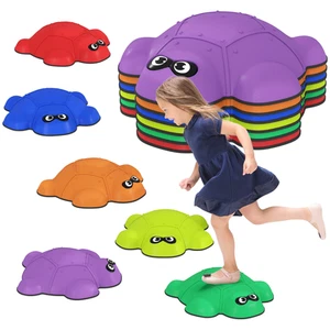 Escalones de equilibrio apilables vibrantes - 6 piezas antideslizantes en forma de tortuga - Imagen 1 de 9