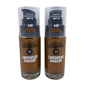 Lot Of 2 Revlon ColorStay Longwear Makeup Combination/Oily Skin 440 Mahogany - Picture 1 of 2