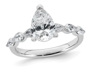 2.11 Carat (ctw VS, F) Certified Lab-Grown Diamond Engagement Ring 14K Gold - Picture 1 of 5