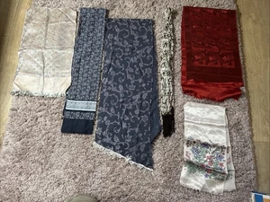6 Vintage 1960’s, 70’s & 80’s Neck Scarves Various Designs Silk, Polyester Etc - Picture 1 of 7
