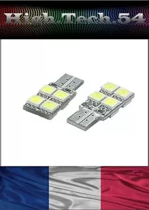 * Ampoules 8 LED W5W T10 Habitacle Plafonnier Intérieur Lumière Blanche.réf21 - Picture 1 of 1