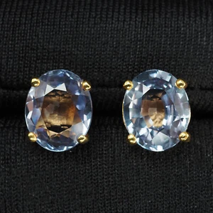 24K Gold Vermeil 925 Sterling Silver Earrings Color Change Alexandrite 6.50Ct - Picture 1 of 6