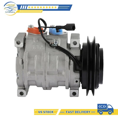 AC A/C Compressor For Hino 268 338 7.7L 11-19 fits Isuzu NRR NQR 5.2L 11-20 - Image 1 of 4