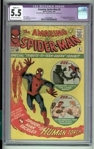 Amazing Spider-Man #8 1964 CGC Restored 5.5 (1st App of the Living Brain) - Picture 1 of 2