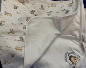 First Impressions Blue Puppy Dog Knit Blanket - Picture 1 of 3