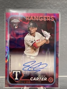 2024 Topps Chrome Update - Evan Carter Magenta/Purple Lava Lamp Auto #262/299 - Picture 1 of 17